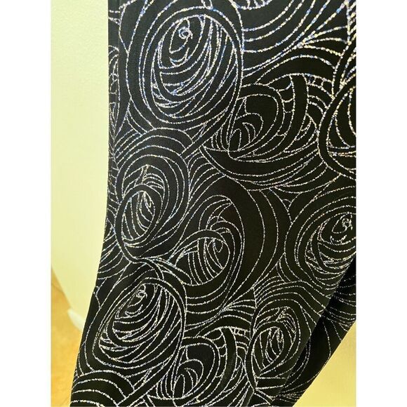 Slinky 90s Black Midi Dress Glitter Open Back Spaghetti Straps Diamond Cut S - Picture 7 of 14